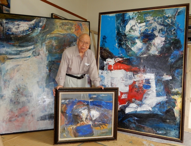 90歳の節目、12年ぶりに個展 奈良県斑鳩町在住の洋画家森長武雄さん 